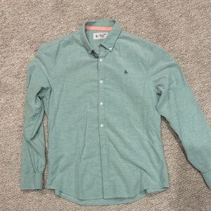 Original Penguin Men's Button-Down Shirt in Mint Green